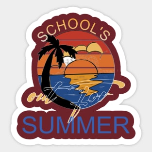 cute retro last day of school school's out for summer teacher Sticker